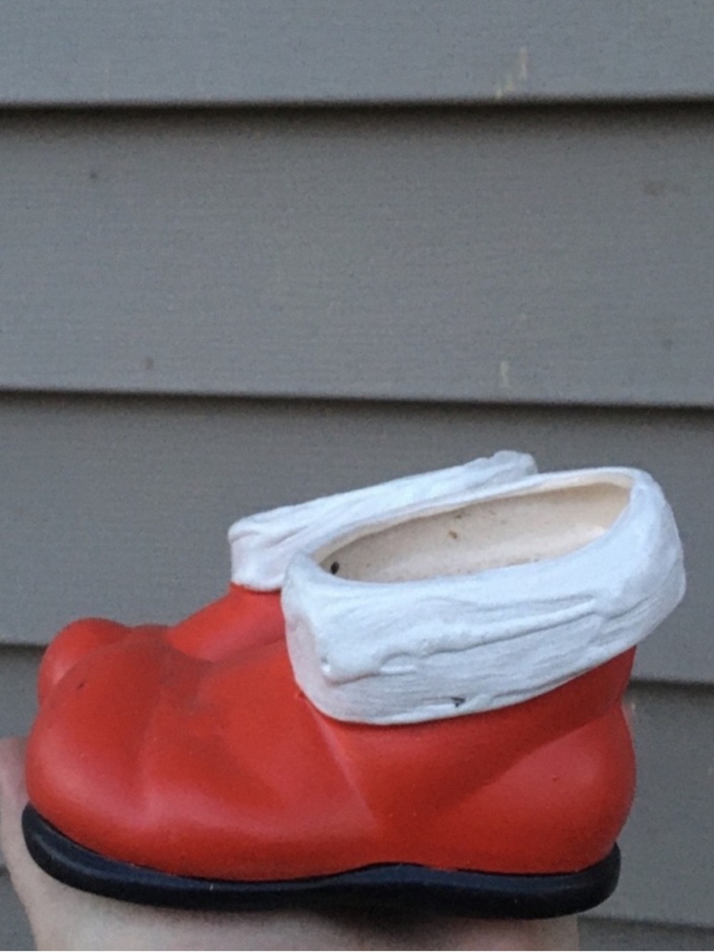 Vintage Santa boots candleholders ceramic